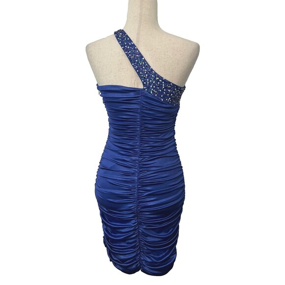 ISSUE NEW YORK Evening Bodycon Mini Dress Women's 2 Periwinkle One Shoulder Y2K - Picture 6 of 14